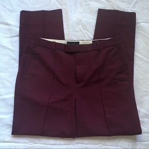J. Crew Tollegno 1900 Burgundy Ankle Pants